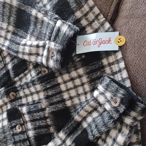 Cat & Jack Kids Plaid Jacket - Black and White